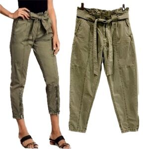 Blank NYC Sage Green Tie-Waist Cropped Pants
